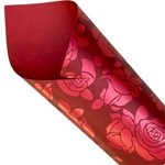 Pearlwrap - Red Rose On Burgundy - 50 x 60cm Sheet (pk 50 shts)