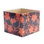 Posy Box - Red/Black Floral 130x110mmH