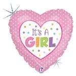 Baby Girl Dots - 4 Inch Stick Balloon