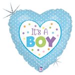 Baby Boy Dots - 4 Inch Stick Balloon