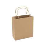 Kraft Carry Bags small (10pk) - Brown 180x85x210mmH