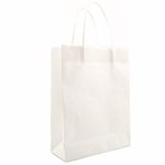Kraft Carry Bags Medium (10pk) - White 205x85x270mmH