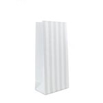 Gloss Stripe Paper Bags (10pk) - White/Silver - 220mmH
