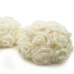 Art. Half Rose Ball - 20cm Dia - White