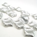 Art. Rose Petals 5cm Dia (80pc - Metallic Silver