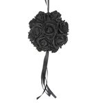 Art. Rose Ball - 15cm Dia - Black