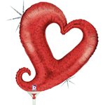 Chain of Hearts Red - 14 Inch Stick Balloon
