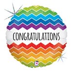 Chevron Congrats - 9 Inch Stick Balloon