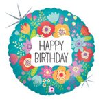 Wildflower Birthday - 9 Inch Stick Balloon