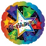 Congratulations 3D Stars - 9 Inch Stick Balloon