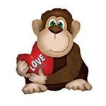 I Love You Monkey - 13 inch Stick Balloon