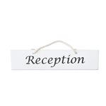 Single Sided 'Reception' Sign - White 400mmL