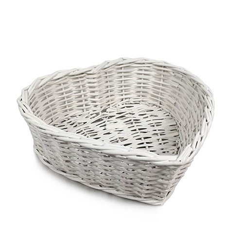 Heart Basket White - 33cm X 32cm X 10cmH