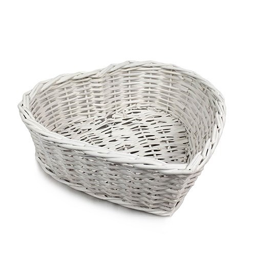 Heart Basket White - 34cm X 33cm X 10cmH