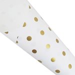 Pearlwrap - Gold Dot on White - 50 x 60cm Sheet (pk 50 shts)