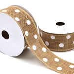 Jute Ribbon - 45cmx9m - White Dots