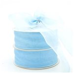 Edged Organza - 38mm x 50m - Light Blue