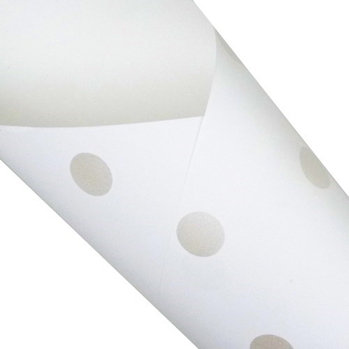Pearlwrap - Silver Dot on White