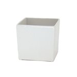 Ceramic Cube Medium - White 145x130mmH