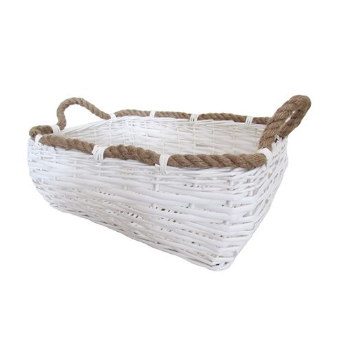 White Rectangle Basket 39cmL x 30cmW x 16.5cmH