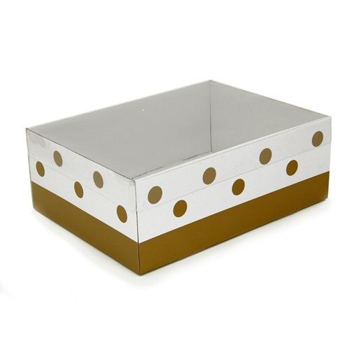 Gift Box With Gold Dots and Clear Lid