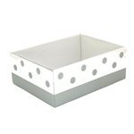Gift Box With Silver Dots and Clear Lid - 34.5*26*12.5cmH