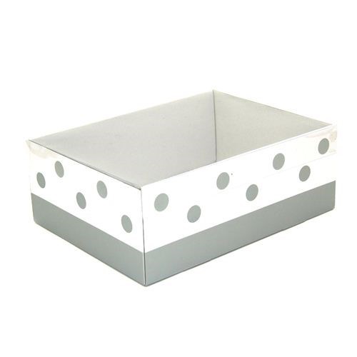 Gift Box With Silver Dots and Clear Lid