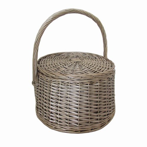 Round Willow Basket With Lid
