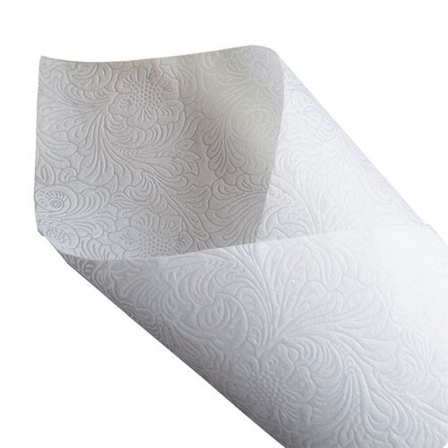 Non Woven Floral Ptn Pressed 53cm x 10m - White