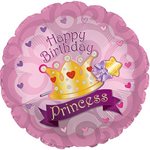 Happy Birthday Princess Crown with Gems - 17 Inch Helium Balloon