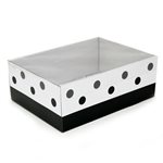 Gift Box With Black Dots and Clear Lid - 34.5*26*12.5cmH