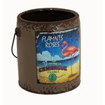 Rustic Paint Can - Twig Flamingo 145x135x150mm