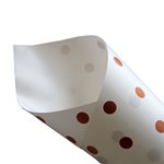 Pearlwrap - Copper Dots on White - 50 x 60cm Sheet (pk 50 shts)