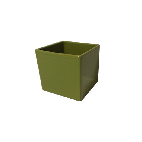 Ceramic Cube Small Olive