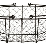 Metal and Wire Mesh Basket Black - 35x24x14cmH, Base 32cm Long