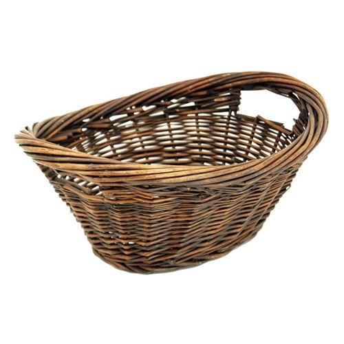 Oval Mini Laundry Basket Grey/Brown