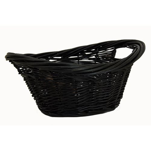 Oval Mini Laundry Basket Black