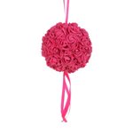 Art. Rose Ball - 17cm Dia - Dark Pink