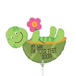 Back On Your Feet Turtle - 14 Inch Stick Balloon