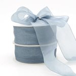 Edged Organza - 38mm x 50m - Silver