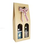Grande Double Wine Box - Kraft 88x177x400mmH