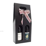 Grande Double Wine Box - Black 88x177x400mmH
