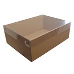Gift Box Kraft with Clear Lid - 34.5*26*12.5cmH