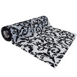 Satin Flocking Runner - Black on White 270x10m