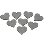 Wooden Heart With Hole (8 pk) - Grey