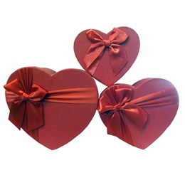 Heart Box Red  Set of 3