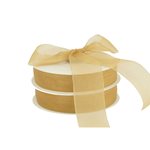 Edged Organza - 25mm x 50m - Old Gold