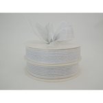 Sparkle Stripe Mesh Ribbon White- 25mm x 25m