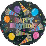 Rainbow Birthday Horns - Packaged Helium 17