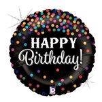 Glittering Confetti Birthday - 9 Inch Stick Balloon